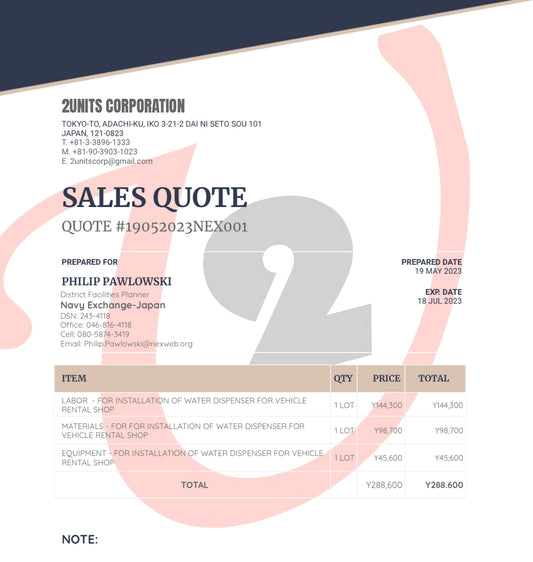 Sales Quote_#19052023NEX001